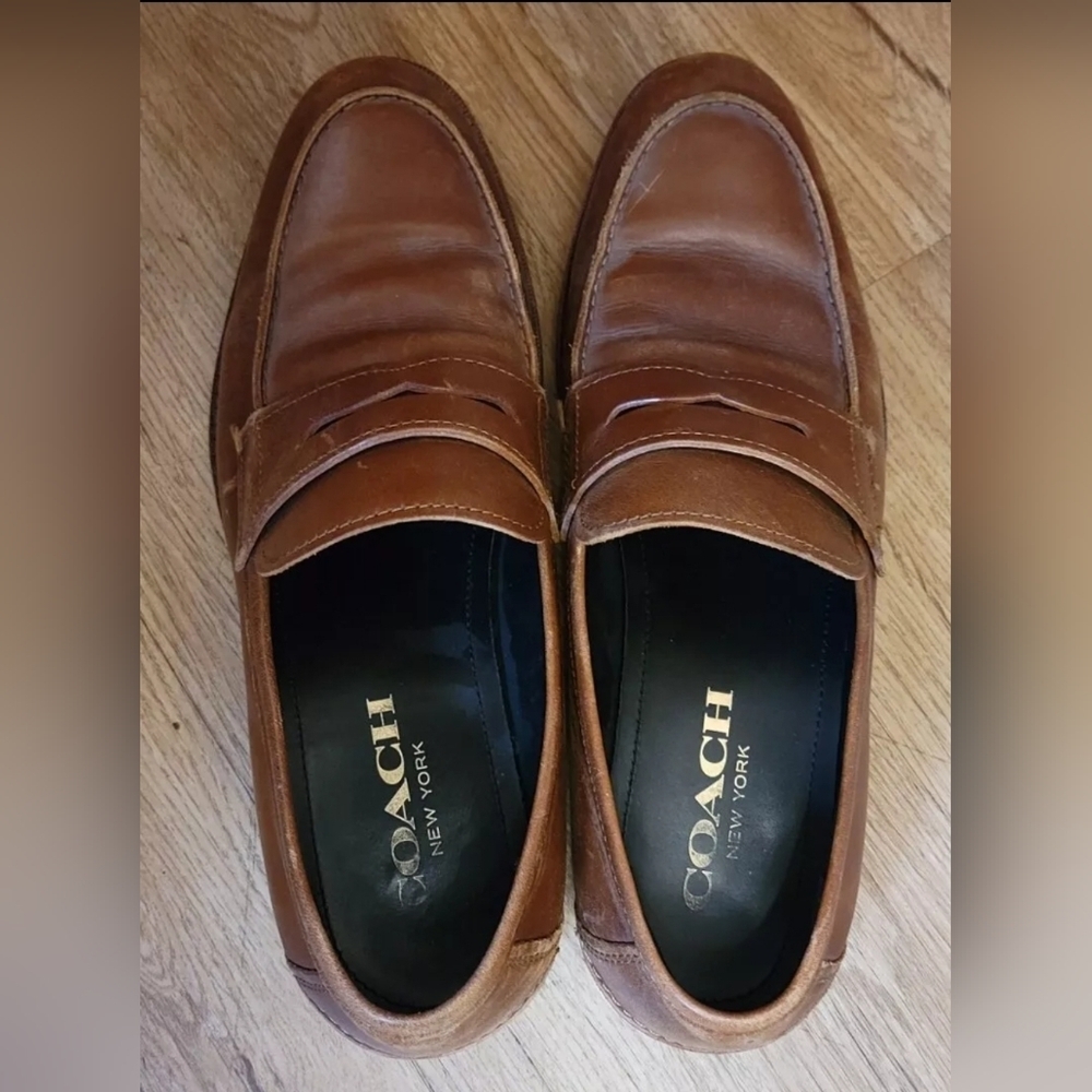 Coach Shoes Mens European Size 43 United States Size 10 Tan Brown Penny Loafers
